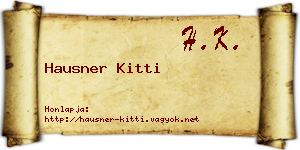 Hausner Kitti névjegykártya